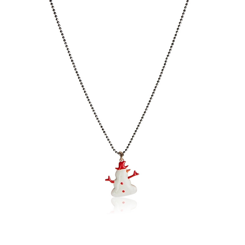 necklace snowman solid silver woman