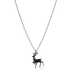 Solid silver deer necklace woman