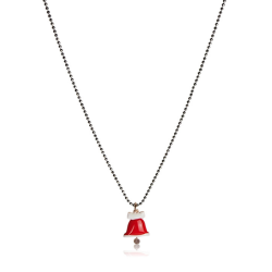 Collier jeune fille cloche de Noël émail