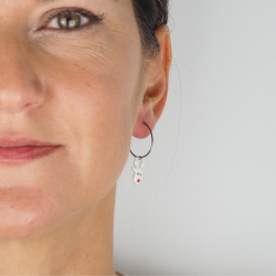 Boucles créoles tête de renne de Noël en argent massif femme