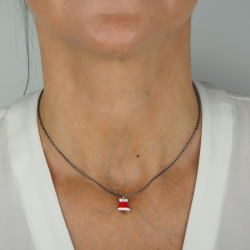 Collier cloche de Noël émail femme