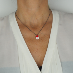 Necklace Santa Claus enamel woman
