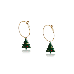 Earrings Christmas tree enamel child