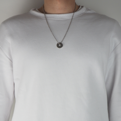 Customizable silver target necklace man