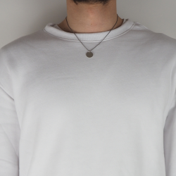 Men's round medal necklace