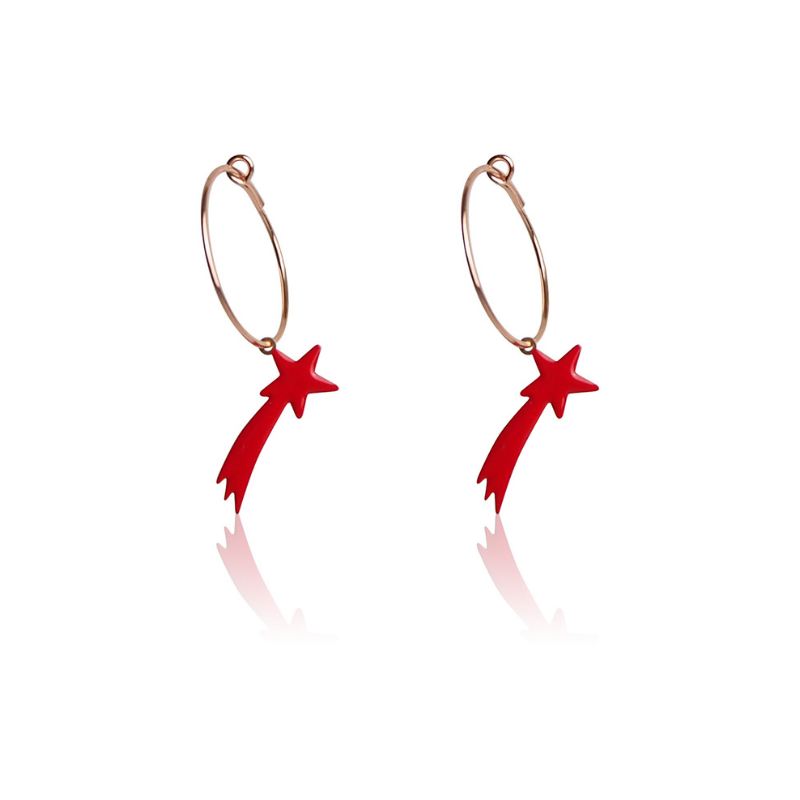 Earrings shooting stars enamel teen