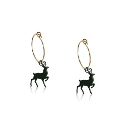 Creole earrings deer green...