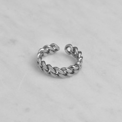 Solid silver chain ring