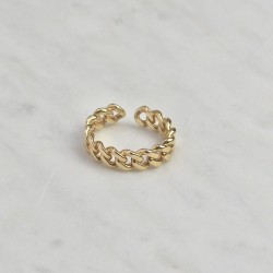 Ring chain solid silver - vermeil Plated yellow gold