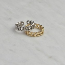 Duo chain ring: Yellow gold plated - Solid silver