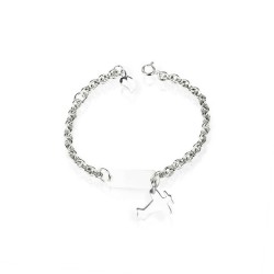 Bracelet avion argent personnalisé enfant