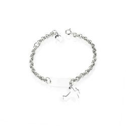 Silver aircraft bracelet personalized child