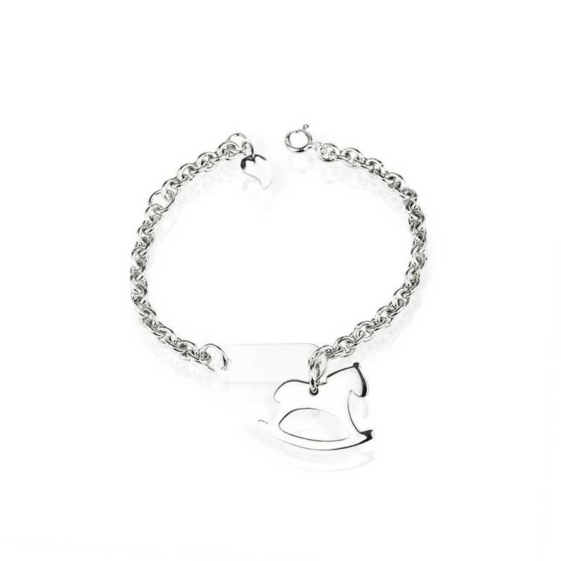 Bracelet cheval argent personnalisé enfant