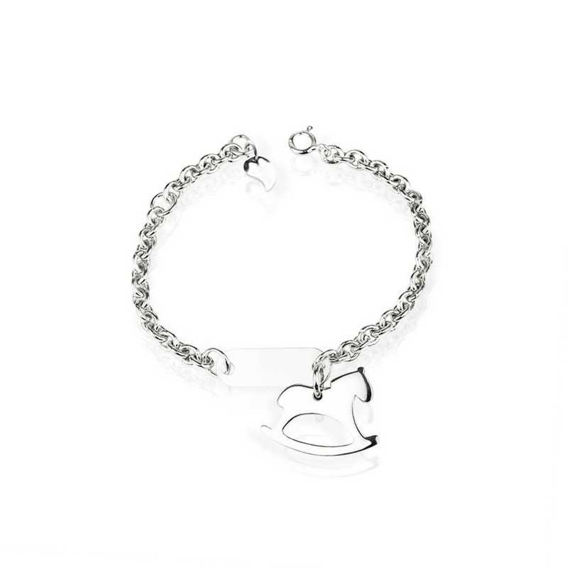Silver horse bracelet personalized silver child Silver horse bracelet personalized silver child
