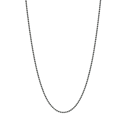 Collier boule femme rhodié noir argent massif