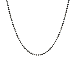 Zoom Ketting bal vrouw rhodium zwart massief zilver