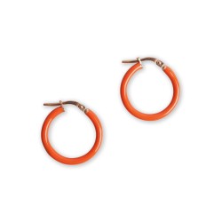 Creoolse oorbellen oranje emaille vrouw vermeil geel goud