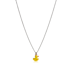 Collier femme canard émail jaune