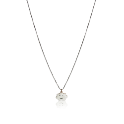 Collier argent nuage émail blanc femme