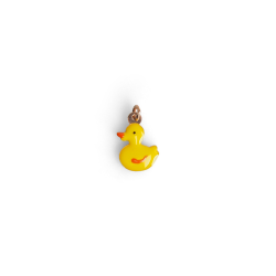 Pendant duck enamel yellow silver woman