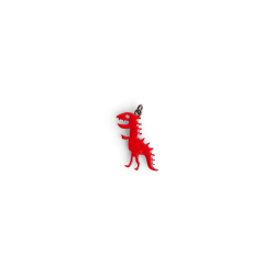 Pendentif dinosaure émail rouge femme argent massif