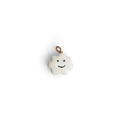 Pendentif nuage émail blanc femme or rose