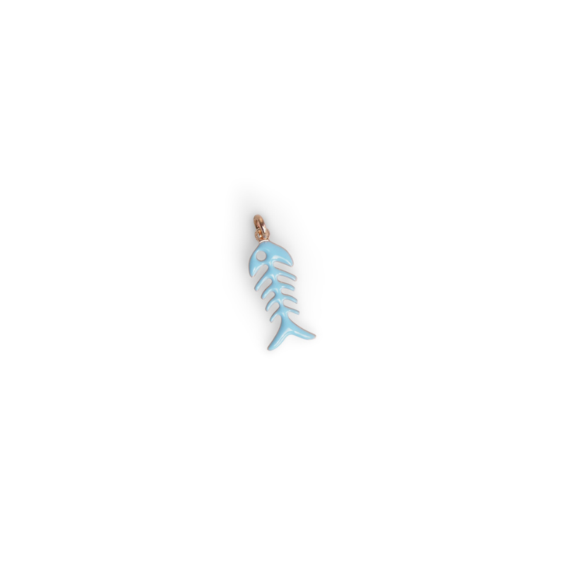 Hanger vis vrouw emaille blauw geel goud 18kt Hanger vis vrouw emaille blauw geel goud 18kt