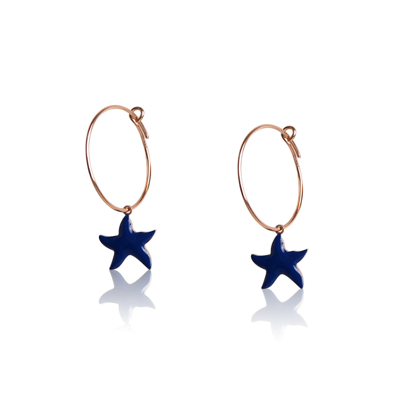 Starfish creoles rose gold girl 18kt