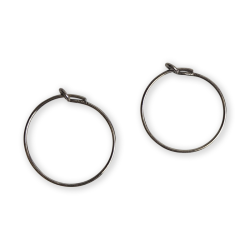 Fine rhodium-plated Creole earrings Black