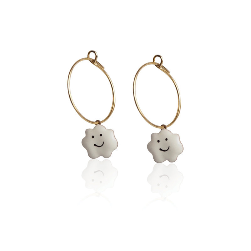 Ketting wolk email wit geel goud 18kt tiener Ketting wolk email wit geel goud 18kt tiener