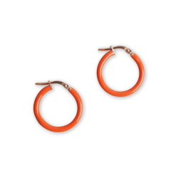 Boucles ado émail orange or rose