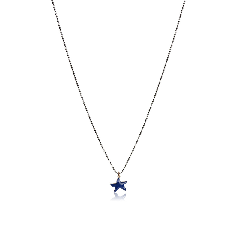 Necklace starfish enamel child rose gold 18kt