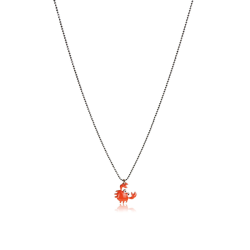 Collier crabe émail fille argent massif 925