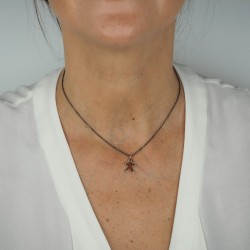 collier pendentif pain d'épice argent massif femme