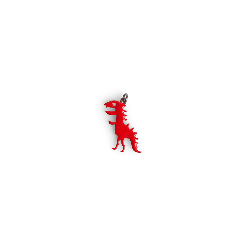 Tiener hanger dinosaurus email rood rosé goud Tiener hanger dinosaurus email rood rosé goud