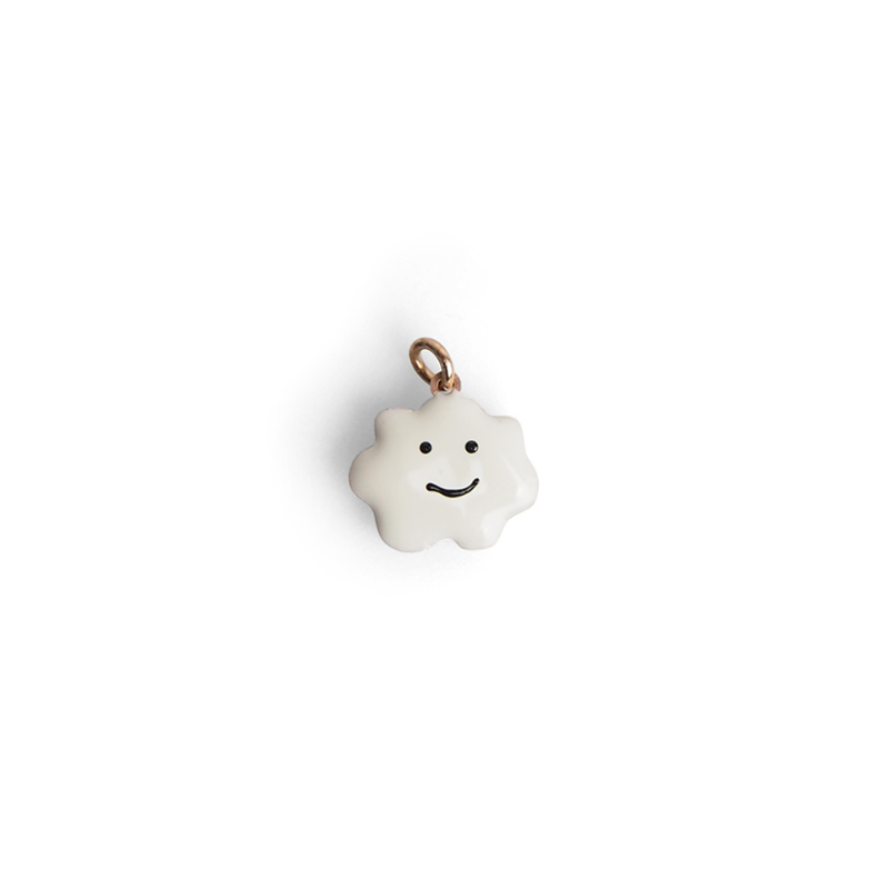 Hanger wolk emaille kind wit vermeil 18kt Hanger wolk emaille kind wit vermeil 18kt