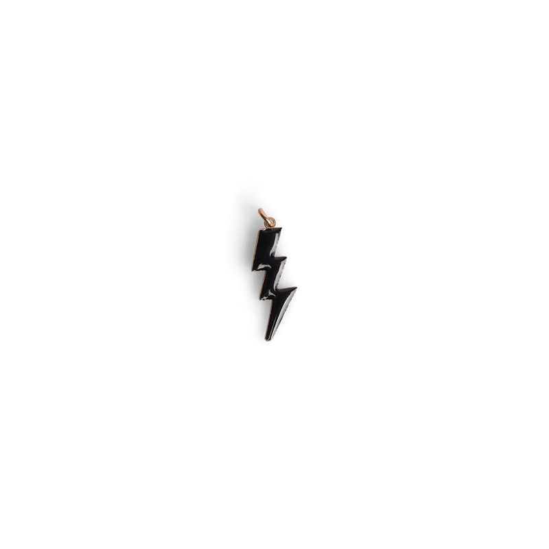 Pendentif homme tonnerre émail noir vermeil Pendentif homme tonnerre émail noir vermeil