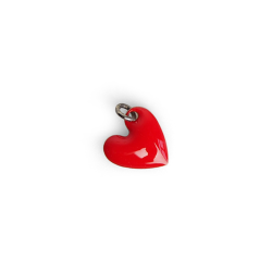 Heart pendant red enamel man