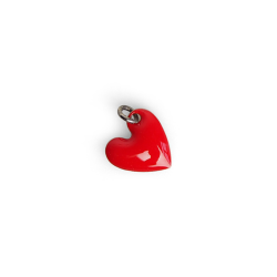 Pendentif cœur émail rouge homme