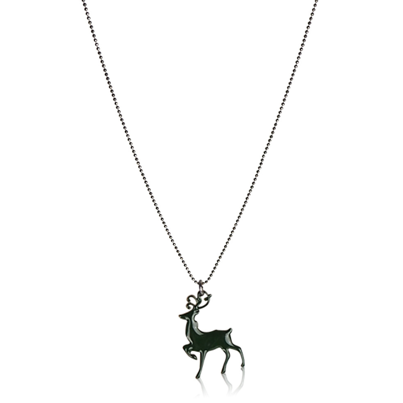 Collier cerf homme émail vert Collier cerf homme émail vert