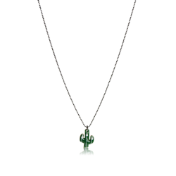 Cactus necklace chain gourmette sterling silver