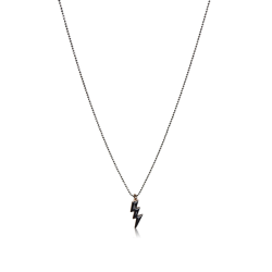 Collier homme tonnerre émail noir