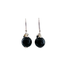 Boucles pendantes agate noir femme