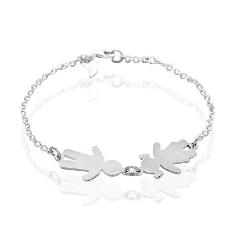 Bracelet famille argent personnalisé femme