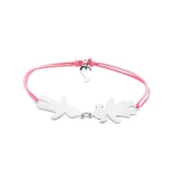 Bracelet famille corde personnalisé femme