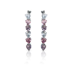 Boucles d'oreilles cristal rose femme, bijouterie bruxelles Art'emi