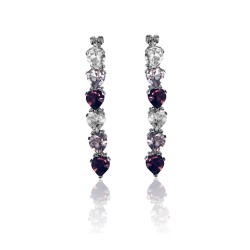 Purple crystal earrings for women Belgian jewelry artemi
