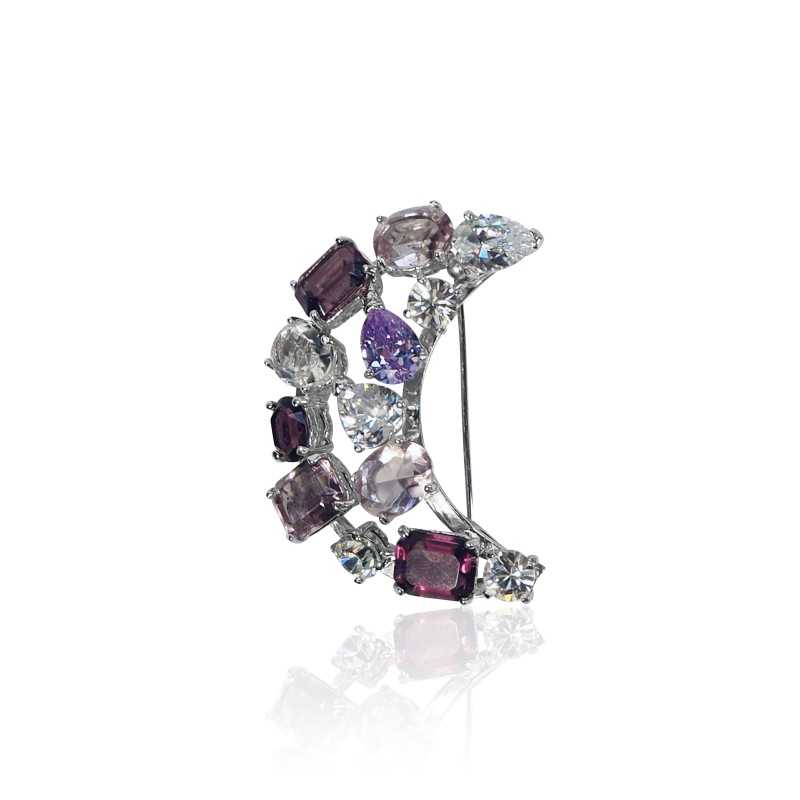 Purple Moon Brooch Woman Sterling Silver Jewelry Uccle Purple Moon Brooch Woman Sterling Silver Jewelry Uccle