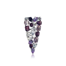 Women's Purple Crystal Heart Brooch