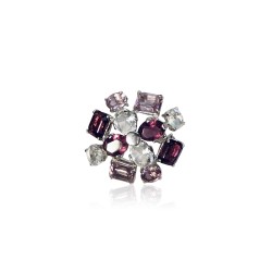 Broche Fleur Mauve Femme